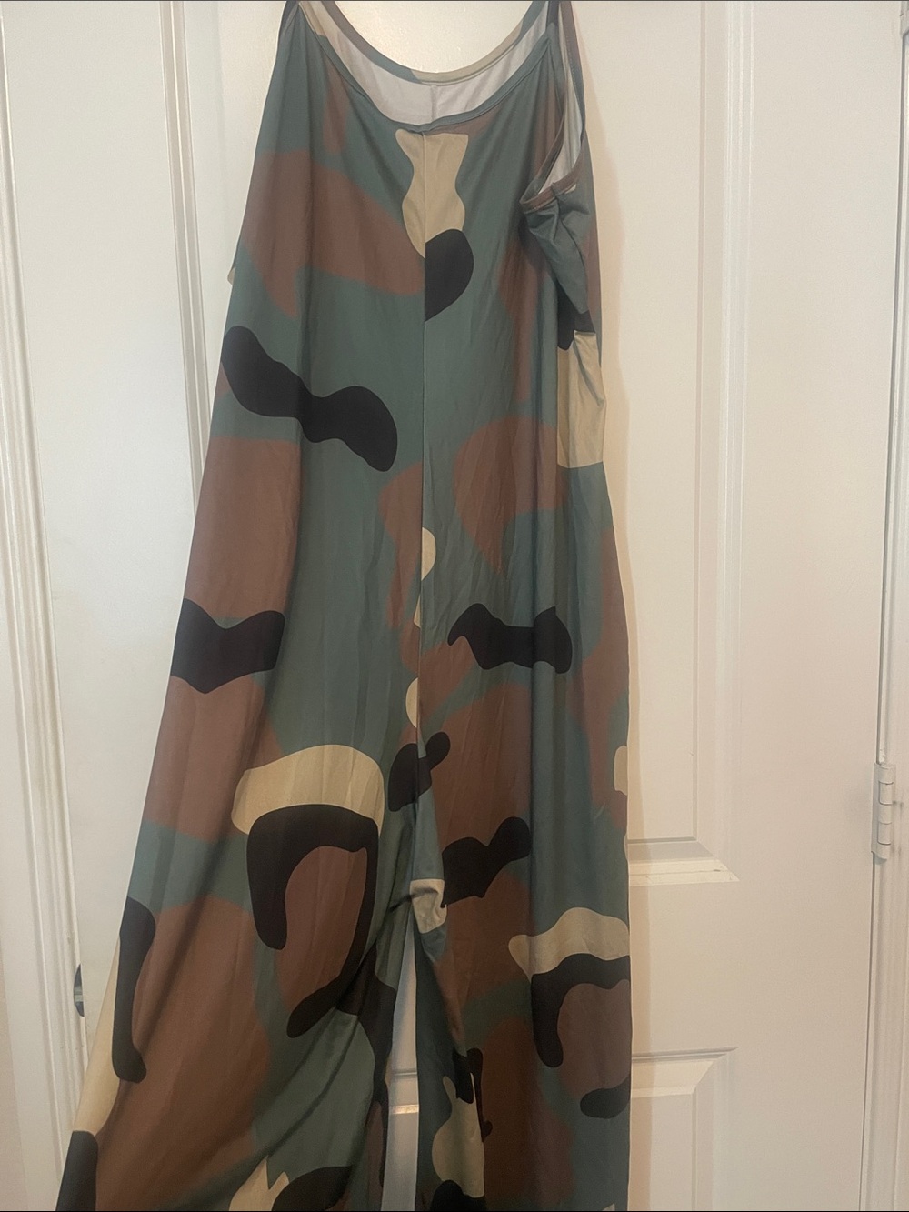 Relaxed Camouflage Wide-Leg Jumpsuit - Green/Brown